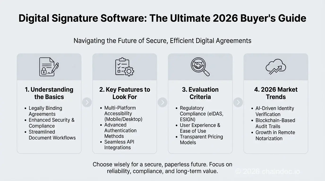 Digital signature software infographic - visual guide