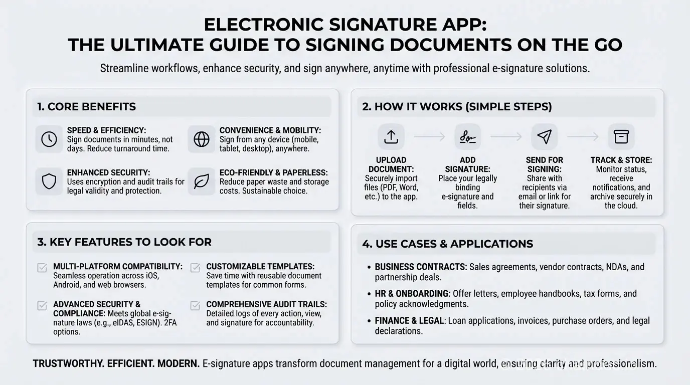 电子签名应用信息图——移动签署解决方案视觉指南