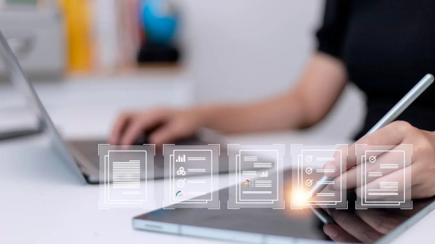 Tableau de bord de suivi des signatures en temps réel affichant les accords numériques en attente et terminés avec vérification par blockchain.