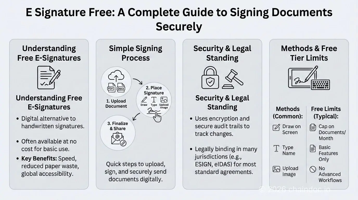 Infografía de firma electrónica gratis - guía visual