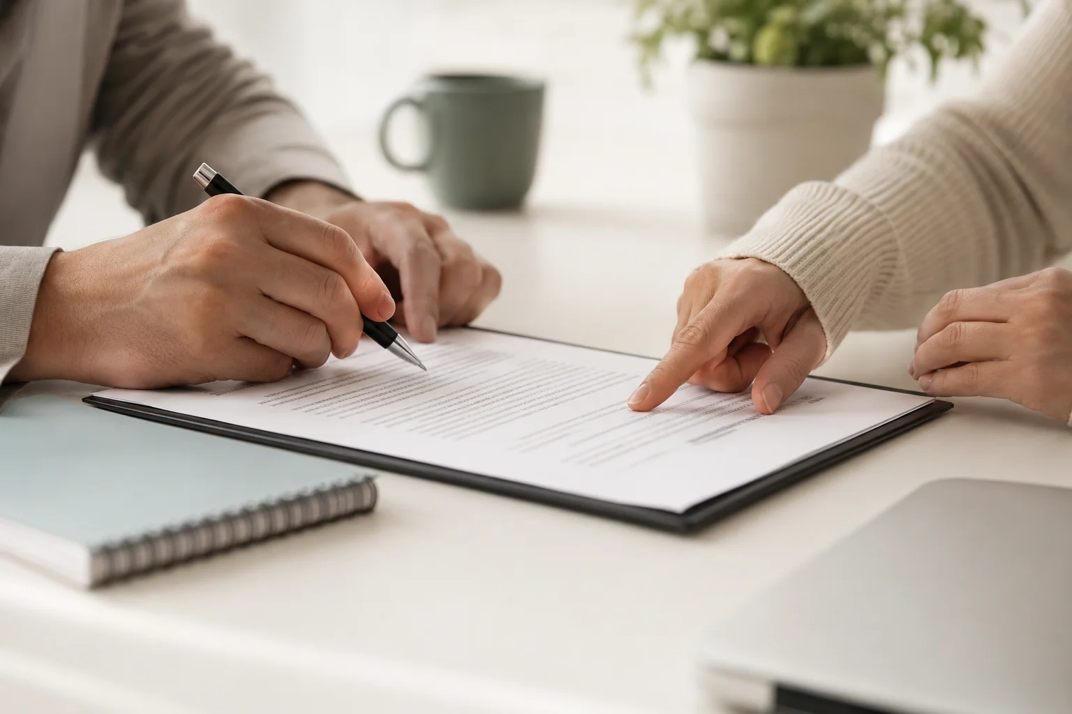 Partnership agreement template document with two signature fields for business partners