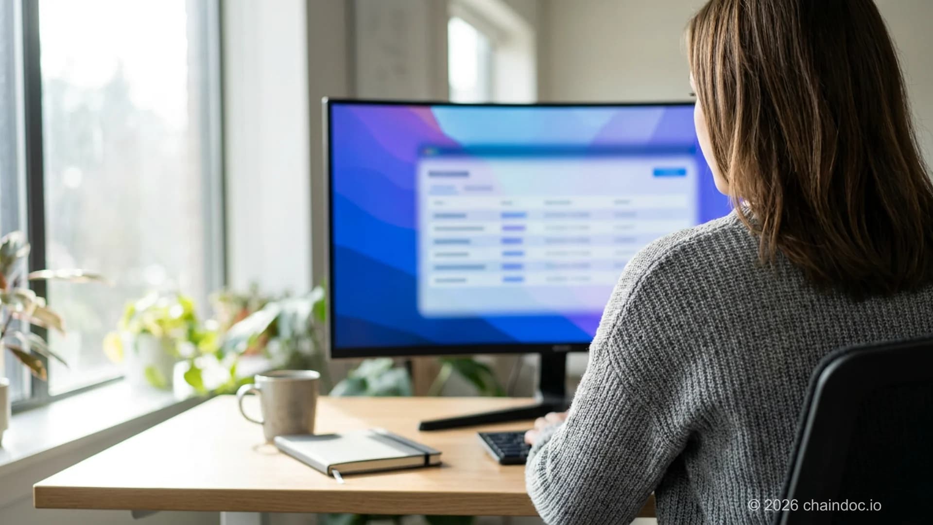Compliance analyst checking the qualified certificate behind a signature against the EU Trusted List on a monitor