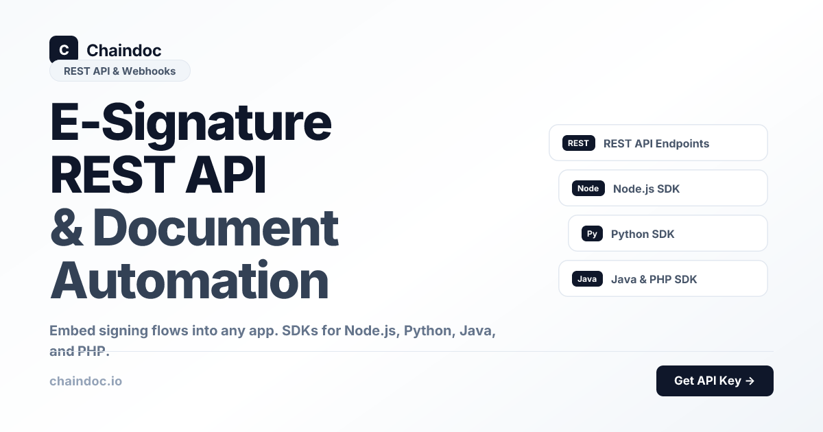 REST API for E-Signature & Document Automation | Chaindoc