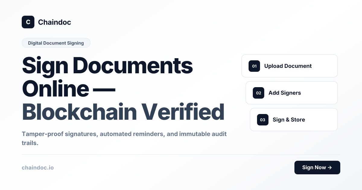 Sign Documents Online with Blockchain Security | Chaindoc