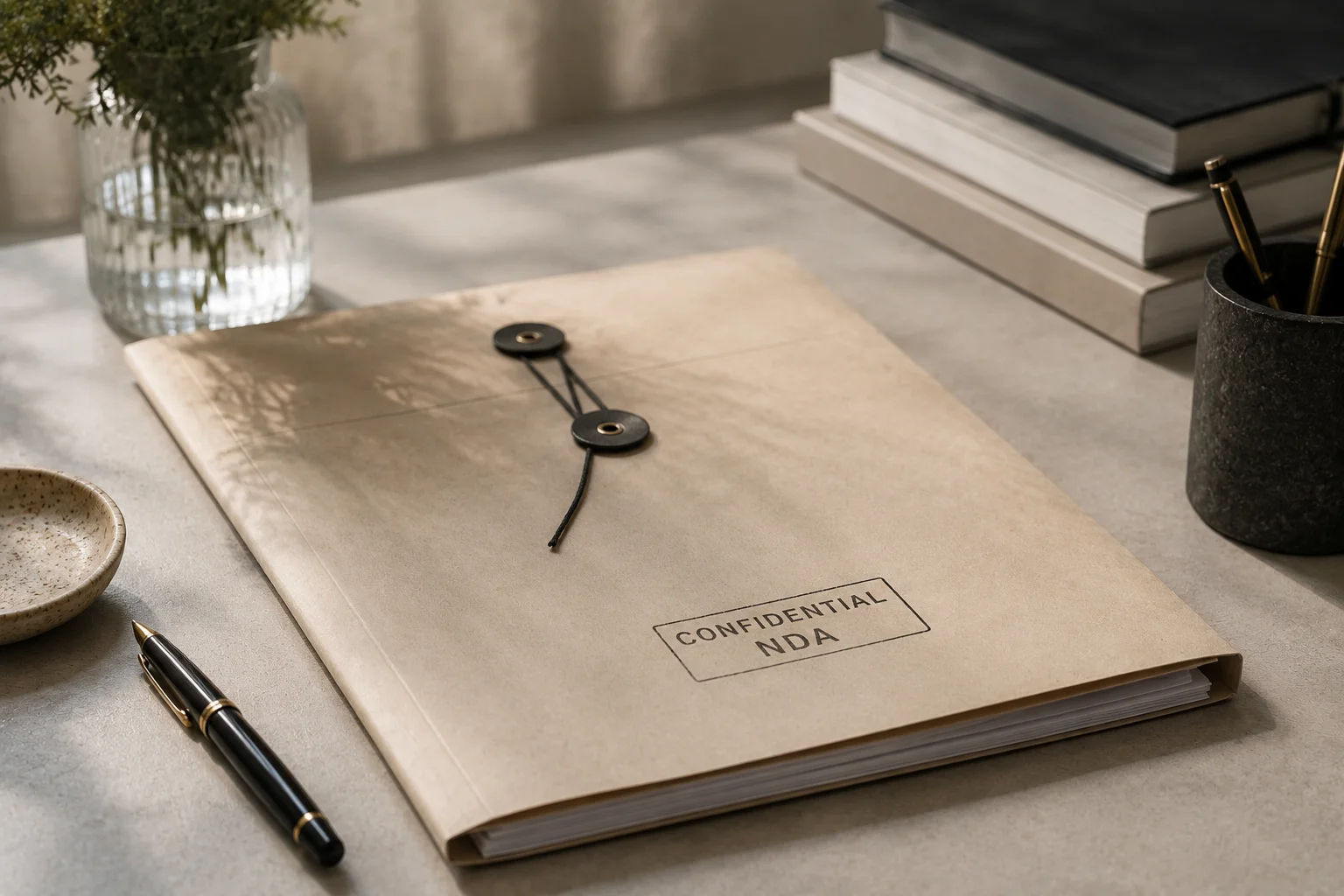 Confidential NDA document with a lock icon representing a secure non-disclosure agreement template